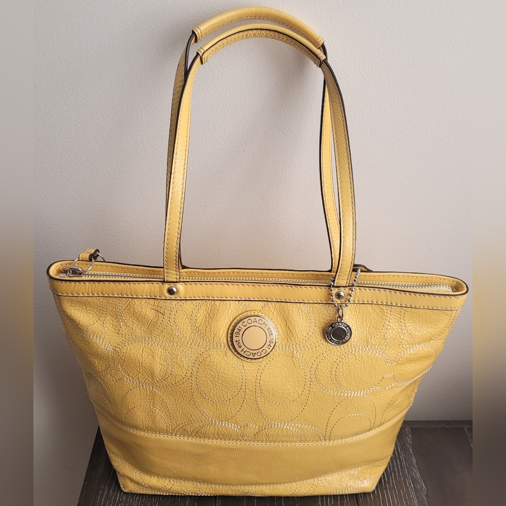 Vintage COACH Y2K Yellow Tote Bag